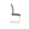 Contemporary kitchen chairs with a curved back and soft seating.
