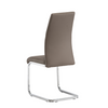 Comfortable kitchen chairs with a modern stitch pattern.
