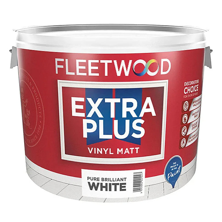Fleetwood Extra Plus Vinyl Matt 10L Brilliant White