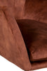 Flynn Accent Chair Rust close view picture of the seate and armrest