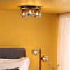 Foley 3 Light Flush Matt Black With Closed Organic Smoked Glass life style picture