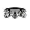 Foley 5 Light Flush Matt Black With Closed Organic Smoked Glass in a modern design