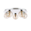 Foley 5 Light Flush Polished Chrome With Closed Organic Amber Glass picture of the light design