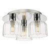 Forseti 3 Light Bathroom Flush Light Polished Chrome and Glass IP44 picture without crystals inside
