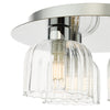 Forseti 3 Light Bathroom Flush Light Polished Chrome and Glass IP44 close view picture of the fitting plate