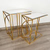 Franklin Set of 2 Sofa Tables Gold large and small end tables