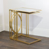 Franklin Set of 2 Sofa Tables Gold tables with nesting design to save space