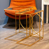 Franklin Set of 2 Sofa Tables Gold life style picture