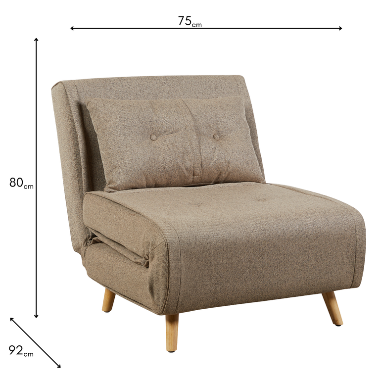 Freya Accent Chair Beige - Chair-Bed for Living Room Furniture