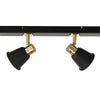Fry 4 Light Bar Semi Flush Spotlight Black & Rose Gold close view picture of the adjustable heads
