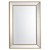 Large mirror GD009 in elegant gold-beaded frame
