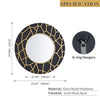 Modern GD011 Round Framed Mirror with black and gold frame.

