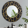 Decorative GD011 Round Framed Mirror with gold details.
