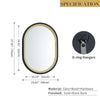 Stylish black and gold GD013 Oval Mirror for living rooms
