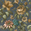 Superfresco Easy Gardenia Wallpaper Archival Blue close view picture of the pattern design
