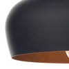 Gaucho 1 Light Pendant Black close view picture of the shade design