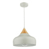Gaucho Pendant Grey and Natural Wood picture with switched off light