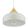 Gaucho Pendant Grey and Natural Wood close view icture from the bottom
