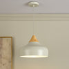 Gaucho Pendant Grey and Natural Wood life style picture