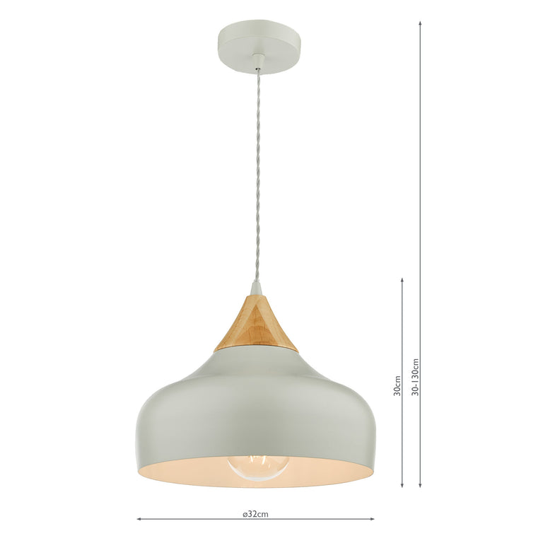 Gaucho Pendant Grey and Natural Wood - Lighting Collection Home Decor