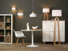 Gaucho Pendant Matt White and Natural Wood life style picture of the full Gaucho collection