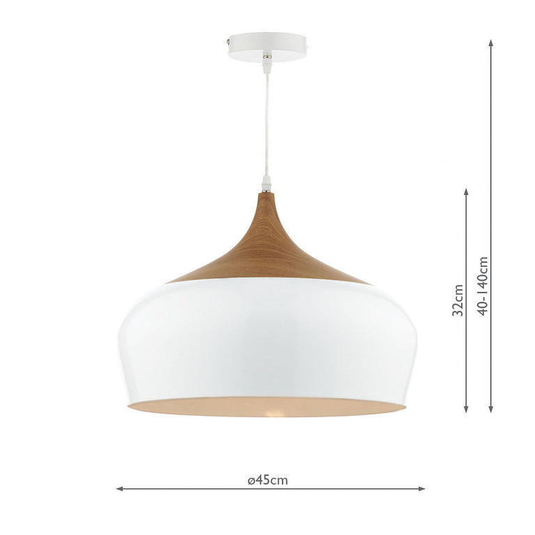Gaucho 1 Light Pendant White Large - Home Decor Lighting Collection