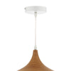 Gaucho 1 Light Pendant White Large close view picture of the fitting plate ant a wooden part of pendant
