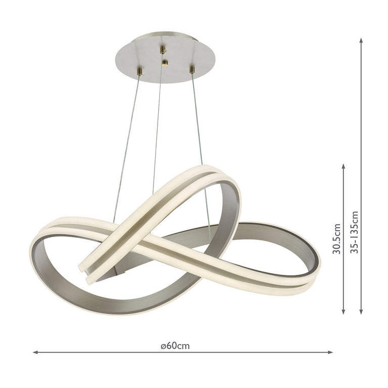 Gavino Pendant Brushed Silver LED - Modern Lighting Collection