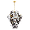 Genoa 8 Light Pendant Natural Brass/Smoked Glass picture with swiithed on light