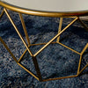 Geometric End Table Mirrored Gold with a sturdy gold metal frame