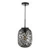 Gethin Pendant Matt Black/Confetti Glass picture with switched off light
