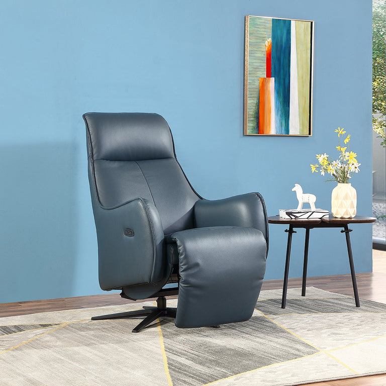 Giada Electric Recliner Chair Sapphire Blue - Leather Armchair Collection