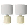 Gigi Twin Pack Table Lamp Cream With Shade picture with turned off light