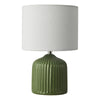 Gigi Twin Pack Table Lamp Green With Shade ribbed ceramic base