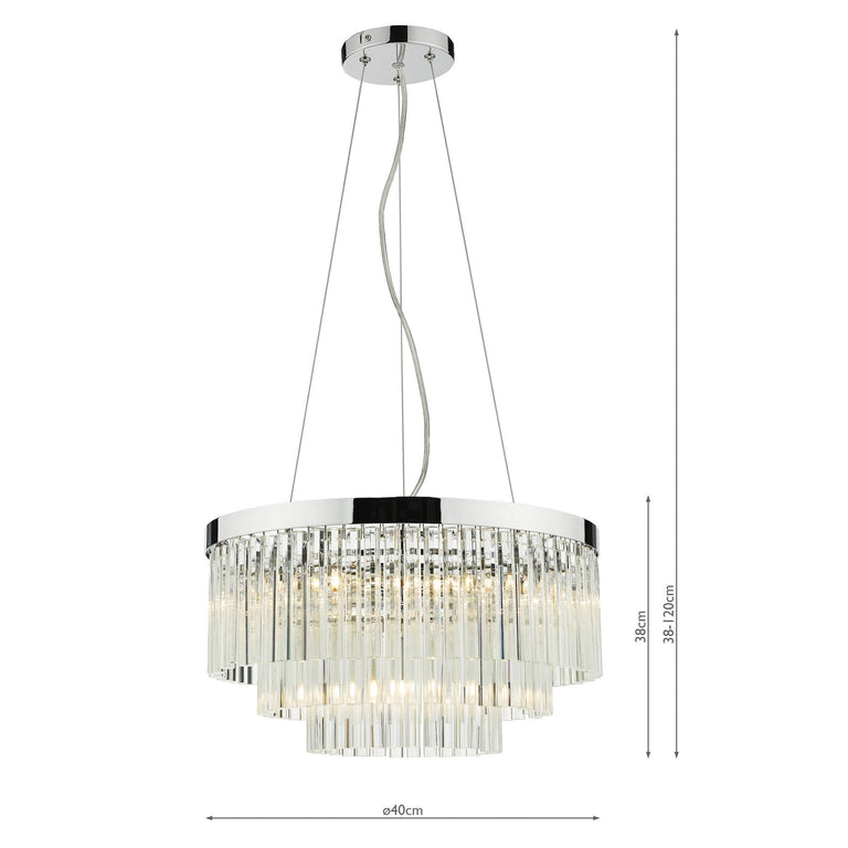 Giovana 5 Light Pendant Polished Chrome - Glass Chandelier Lighting