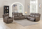 Glenwood Electric Recliner Armchair Chestnut life style photo with 2 and 3 seater sofas