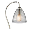 Glynis Table Lamp Polished Nickel/Smoked Ribbed Glass close view picture of the glass shade