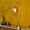 Glynis Table Lamp Polished Nickel/Smoked Ribbed Glass life style picture