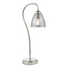 Glynis Table Lamp Polished Nickel/Smoked Ribbed Glass picture on the white background