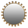 Bobble Edge Round Wall Mirror Gold picture on the white background