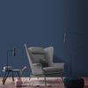 Interior painting with rich navy blue paint color

