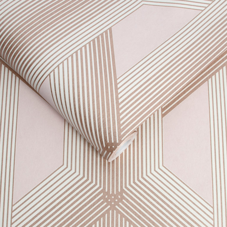 Graham & Brown Lagom Geo Blush Wallpaper
