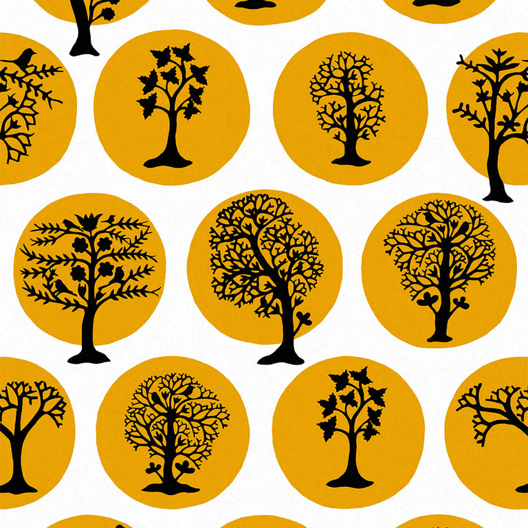 Graham & Brown Party Land Mustard Wallpaper