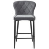 Granby Counter Stool Granite Velvet front view picture on the white background