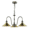 Hadano 3 Light Pendant Antique Chrome and Aged Brass ceiling light in Industrial style