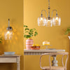 Hadano 3 Light Pendant Antique Chrome and Glass life style picture