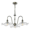 Hadano 3 Light Pendant Antique Chrome and Glass Floral Shades picture on the white background