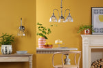 Hadano 3 Light Pendant Antique Chrome and Glass perfect for classic interiors