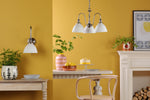 Hadano 3 Light Pendant Antique Chrome and White Ceramic perfect for classic interiors
