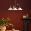 Hadano 3 Light Pendant Natural Brass and Matt Taupe life style picture